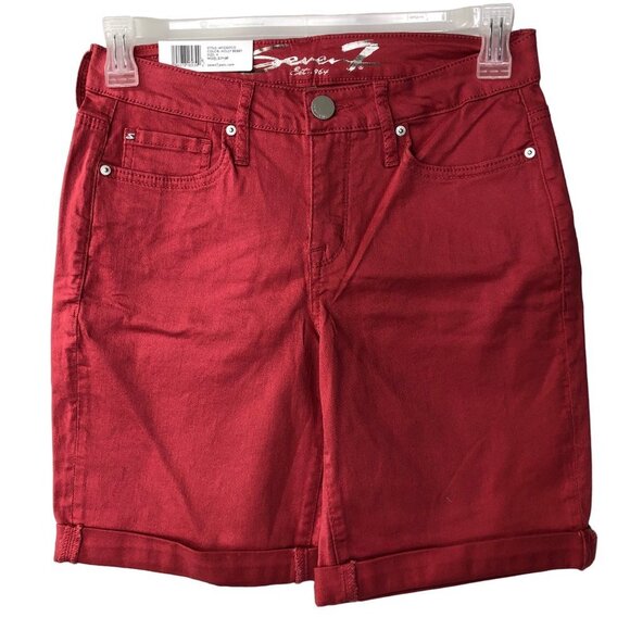 SEVEN 7 ROLLED CUFF BERMUDA SHORTS‎ SZ 4 NWT - Picture 1 of 6